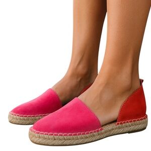 Boden Women's Pink D'orsay Slip On Espadrilles Flats‎ Size EU 38 US 7